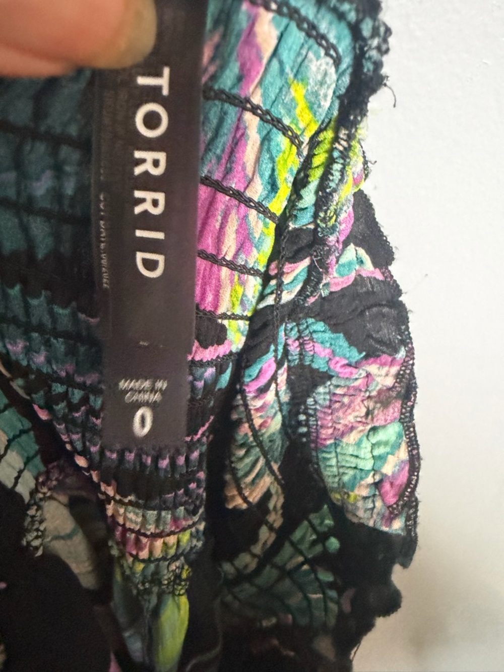 torrid 0 Black Green Strapless Tropical Leaf  Pantsuit flowy XL - Picture 4 of 8